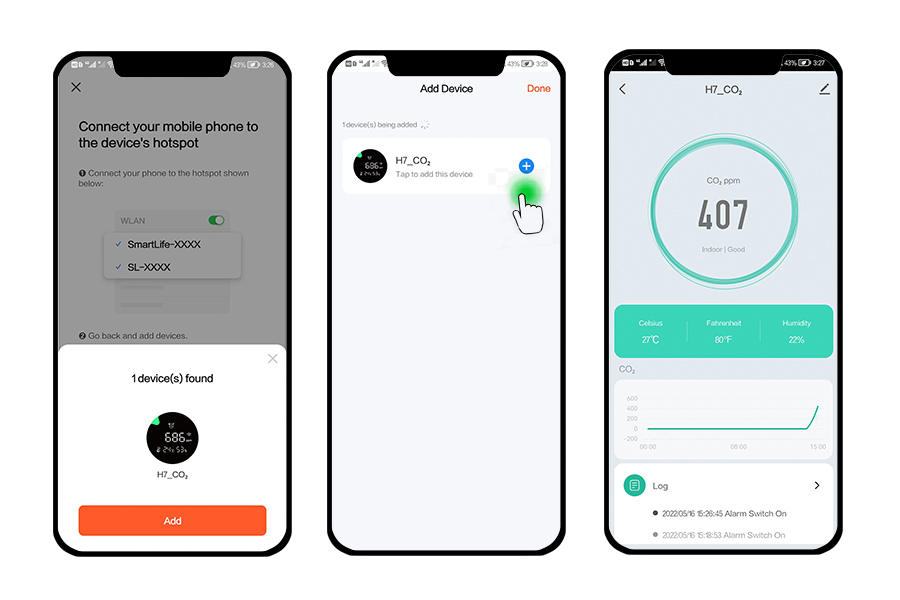 How add Air quality monitor H7 to the Tuya App